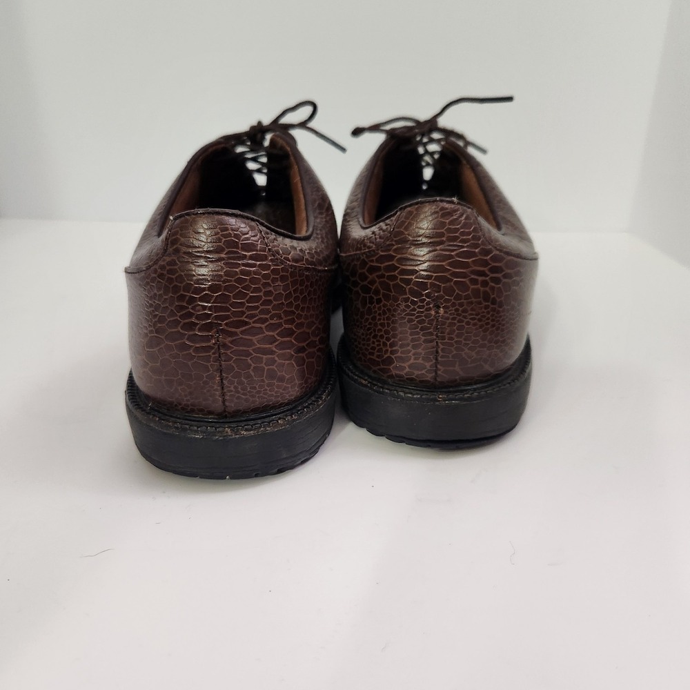 Footjoy Icon Leather Golf Shoe Lace Up Oxford Men 10.5 M Brown Snake spikeless - Picture 6 of 14